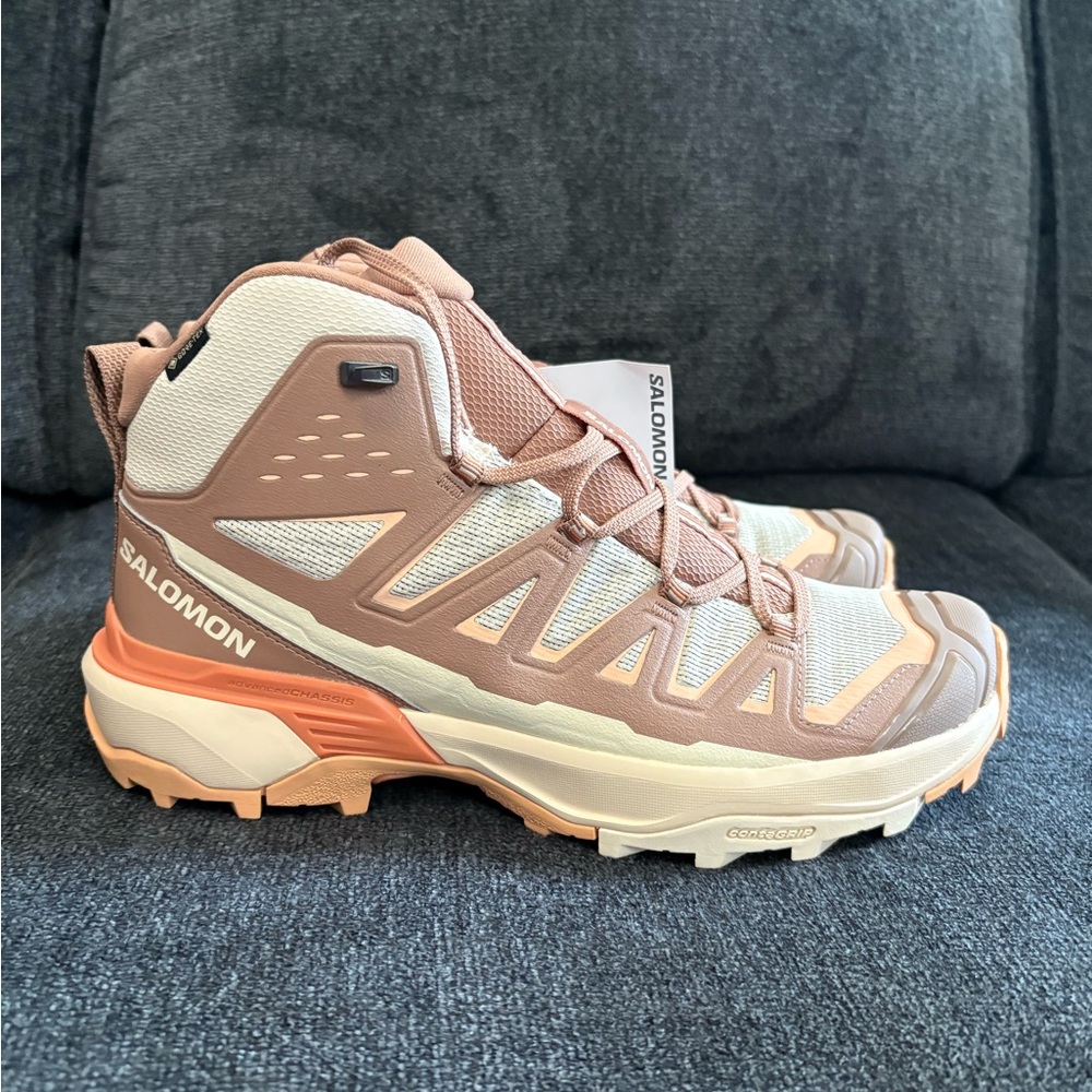 Salomon X Ultra 360 Edge Mid GTX Women Brown Waterproof Hiking Boot NEW